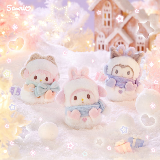 Sanrio Build a Snowman Series Plush Keychain