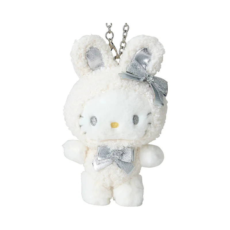 SANRIO Hello Kitty Fluffy Snow Rabbit Plush Keychain