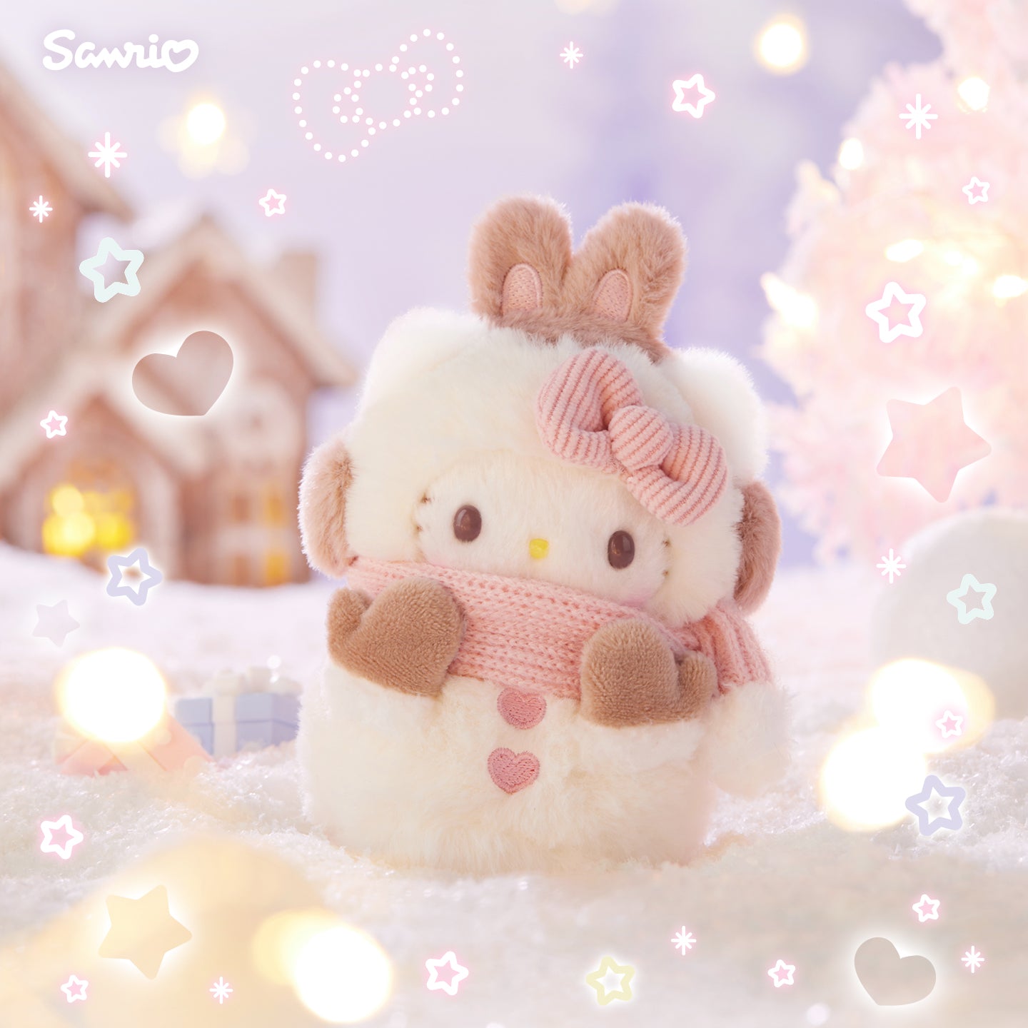 Sanrio Build a Snowman Series Plush Keychain