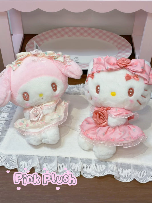 SANRIO Hello Kitty & My Melody Rose Garden Plush Keychain – Archive Edition