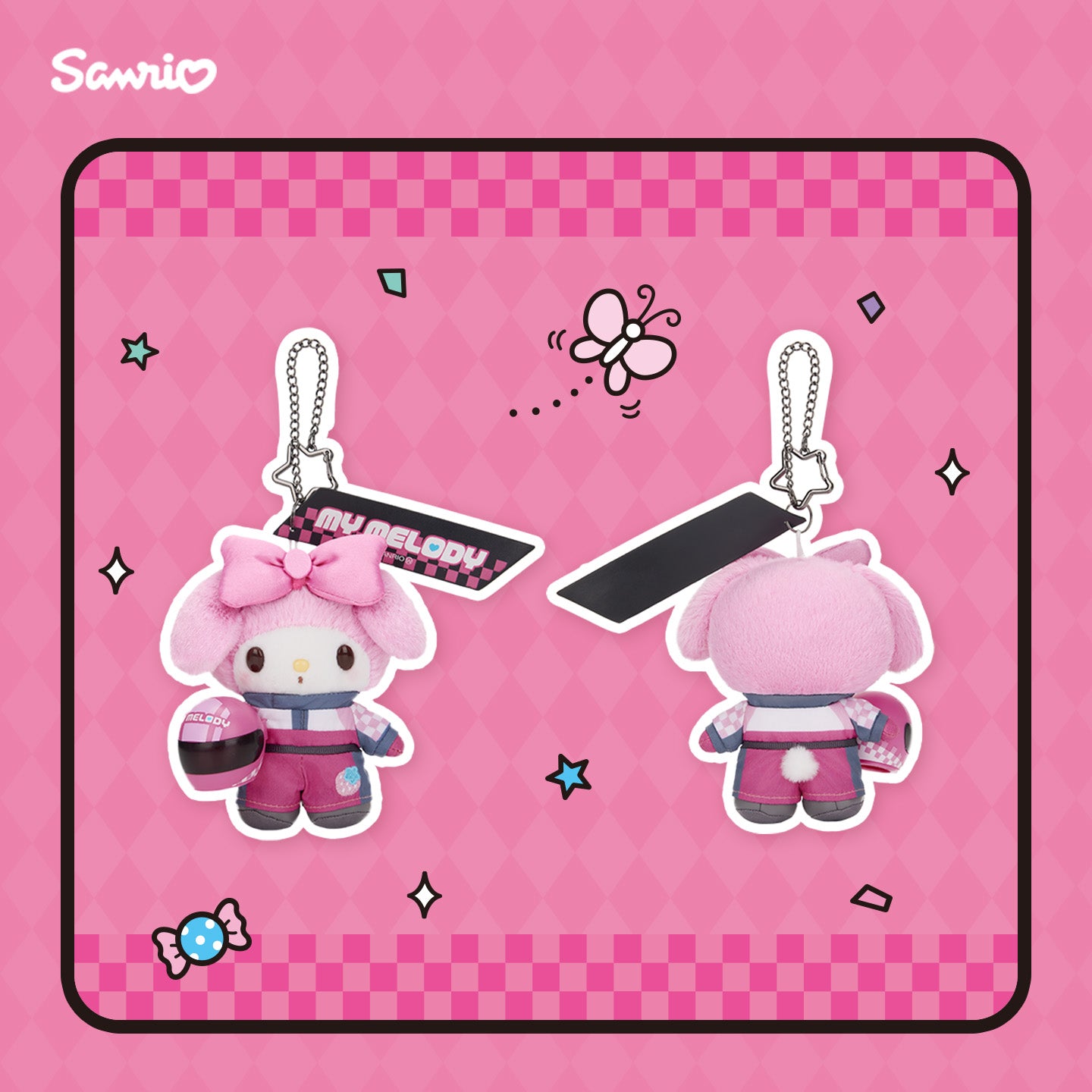 Sanrio Racing Championship Series Plush Keychain