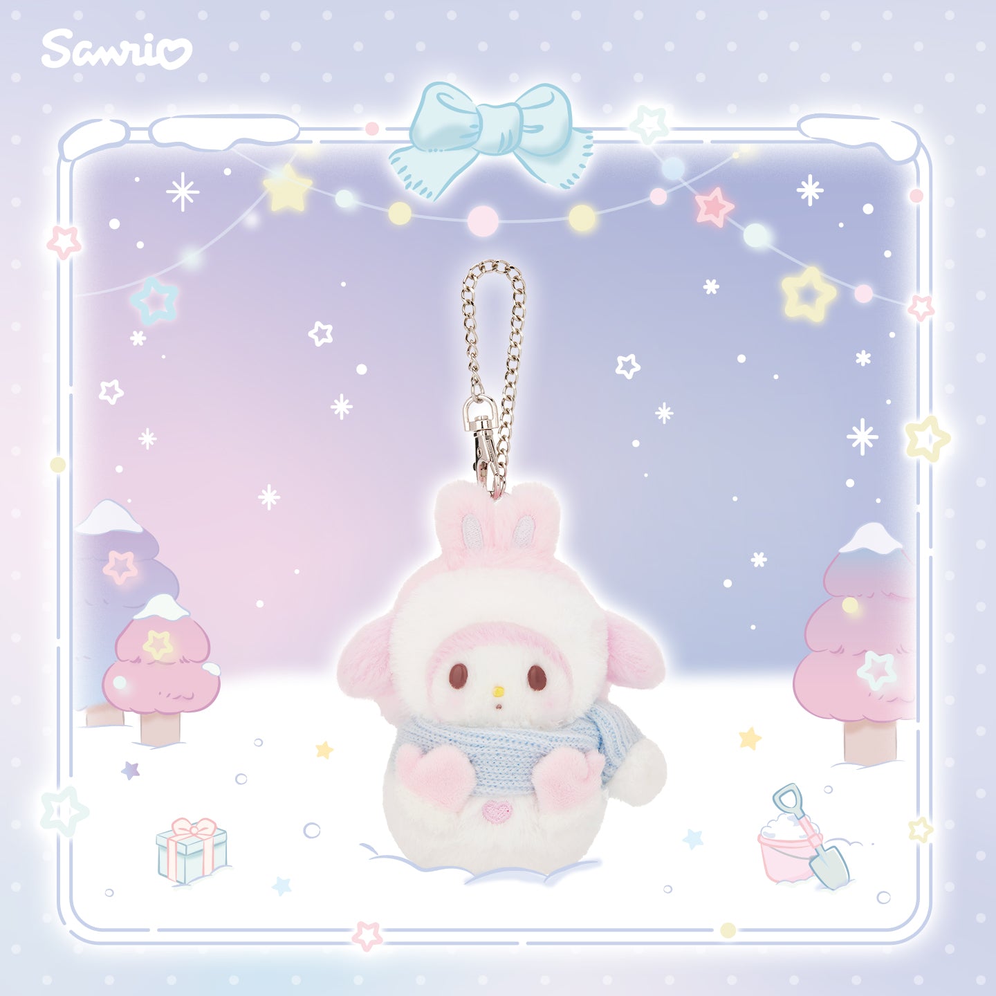 Sanrio Build a Snowman Series Plush Keychain