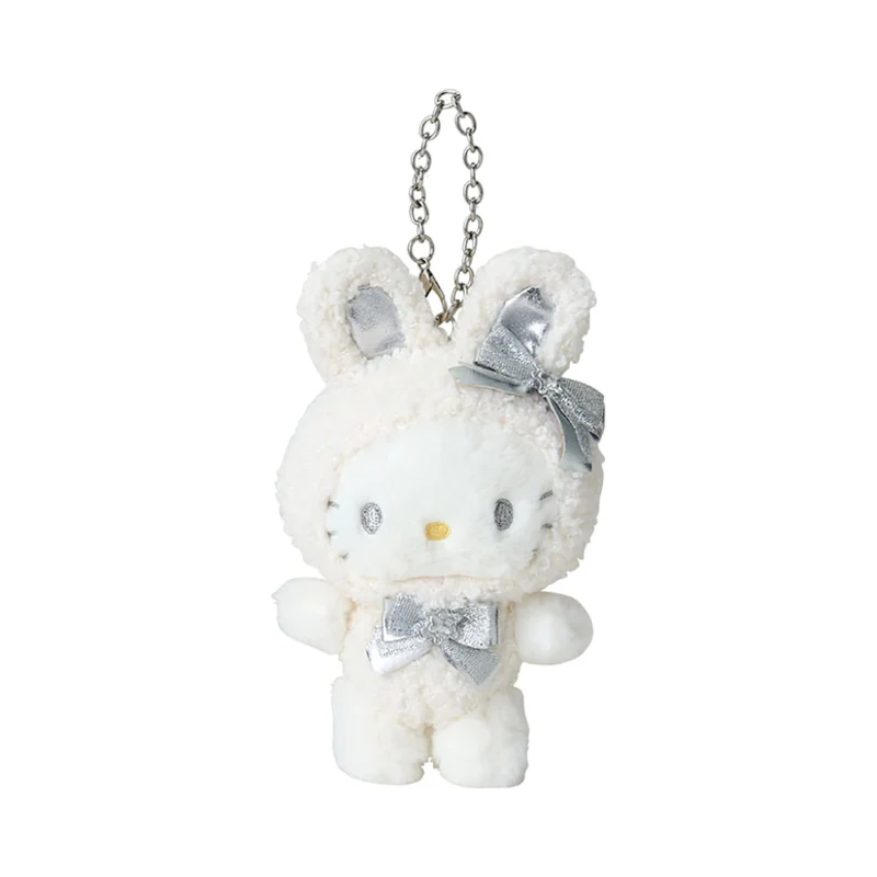 SANRIO Hello Kitty Fluffy Snow Rabbit Plush Keychain