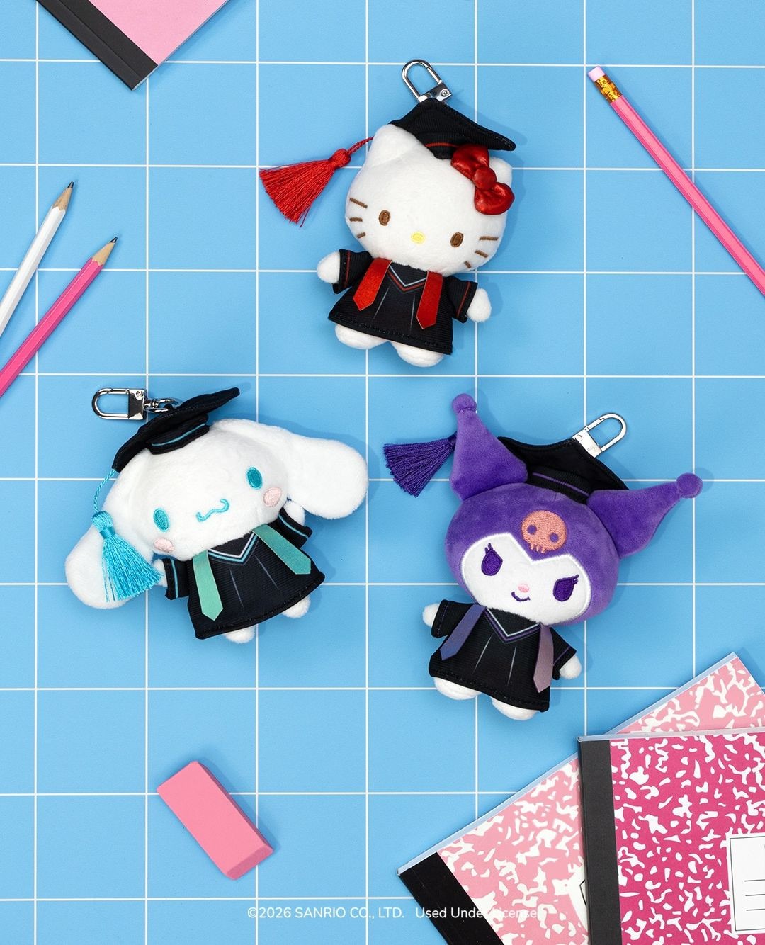 Hello Kitty and Friends Graduation Plush Mascot Keychain